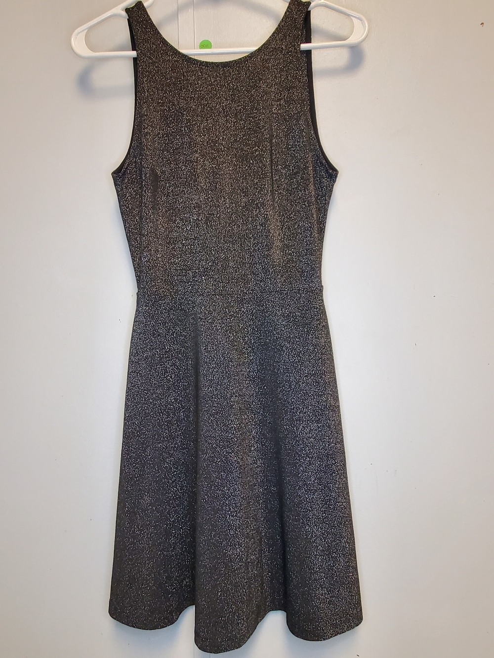 Metallic Black Dress With A-line Back - Women